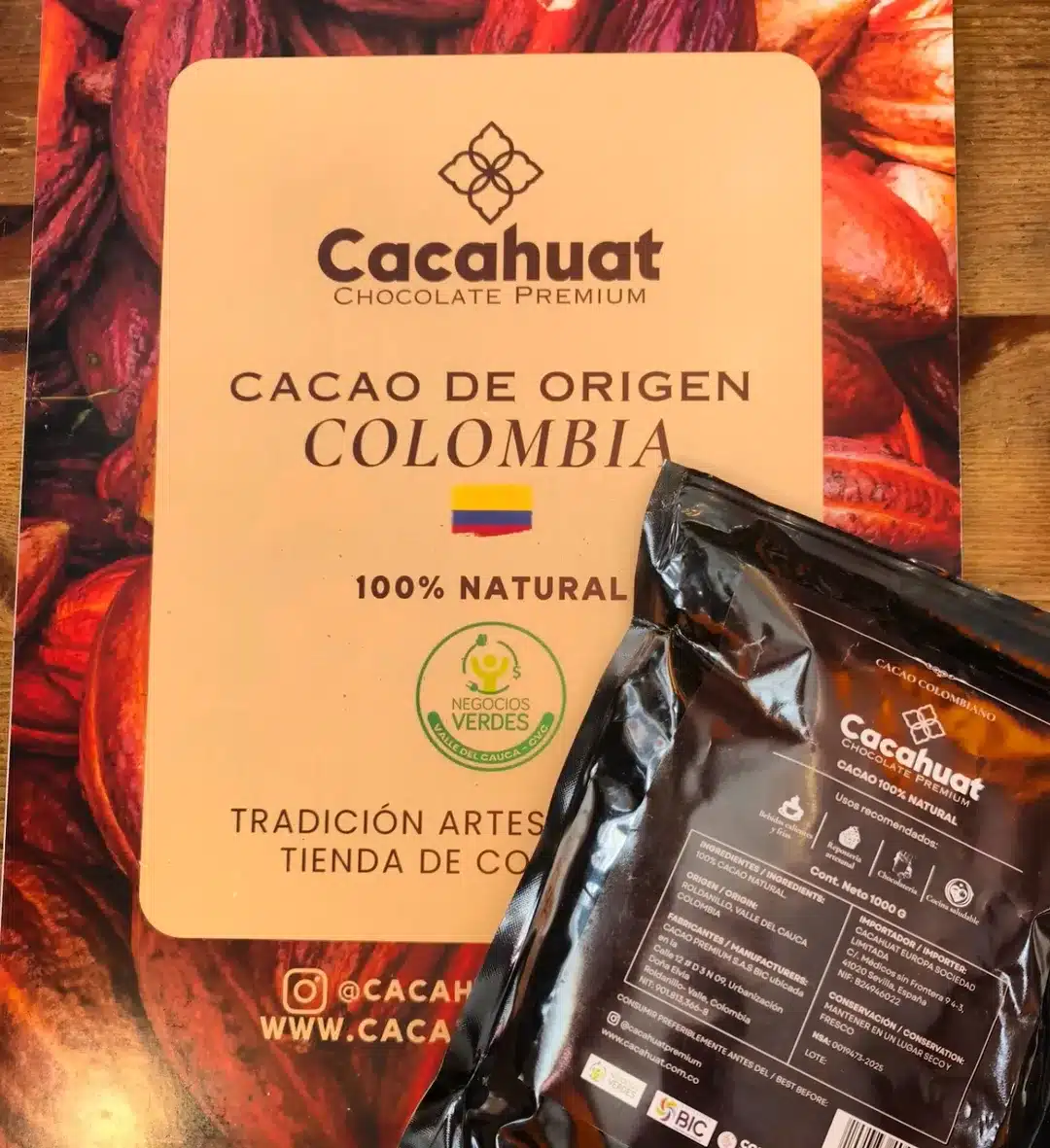 Cacao puro colombiano en polvo Cacahuat