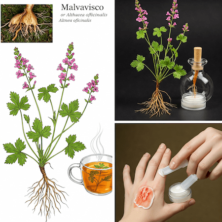Planta de Malvavisco (Althaea officinalis) en Sevilla: Descubre los beneficios medicinales de esta hierba emoliente. Con propiedades calmantes para la tos, el estómago y la piel, el Malvavisco es ideal para infusiones y cremas naturales. Aprende a utilizar el Malvavisco para aliviar afecciones respiratorias y digestivas en Asucate.com, tu herbolario de confianza en Sevilla. Encuentra productos naturales y remedios herbales con Malvavisco en nuestra tienda online.