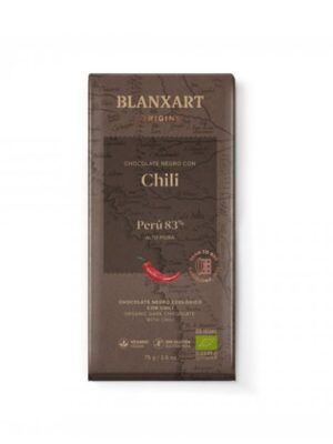 TABLETA CHOCOLATE ECOLÓGICO 83% CACAO PERÚ CON CHILI